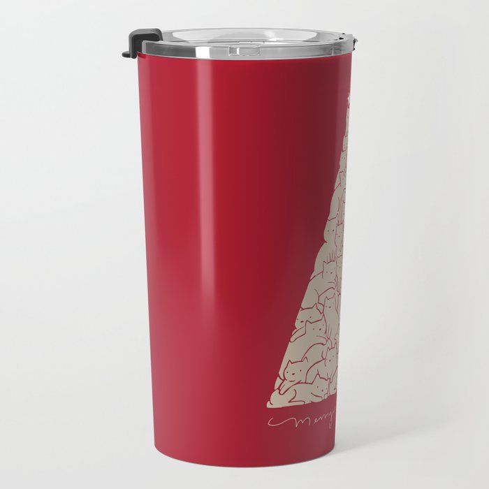 Cat Landscape 169: Merry Catsmas Travel Mug Gallery Image 3