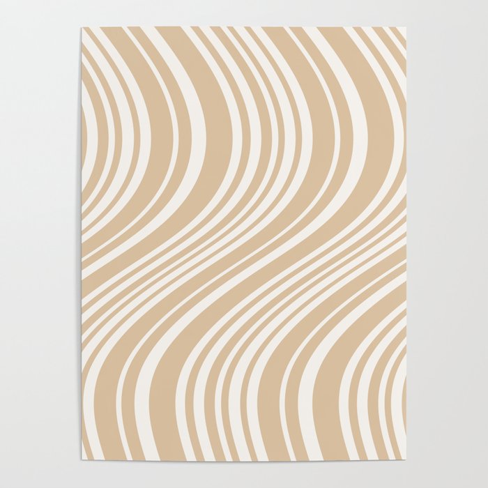 Wavy Stripes XLIII - Neutral Tan Poster Gallery Image 4