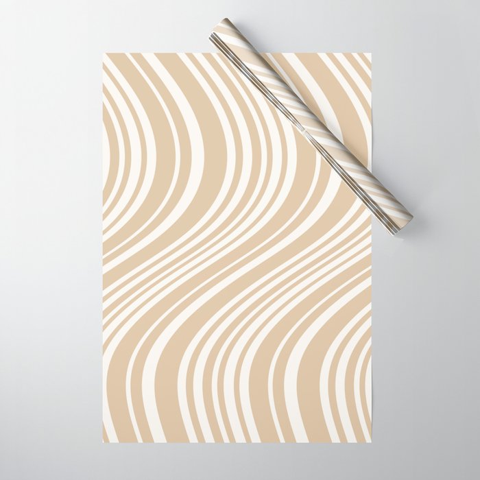 Wavy Stripes XLIII - Neutral Tan Wrapping Paper Gallery Image 1