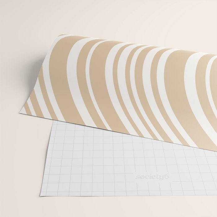 Wavy Stripes XLIII - Neutral Tan Wrapping Paper Gallery Image 2