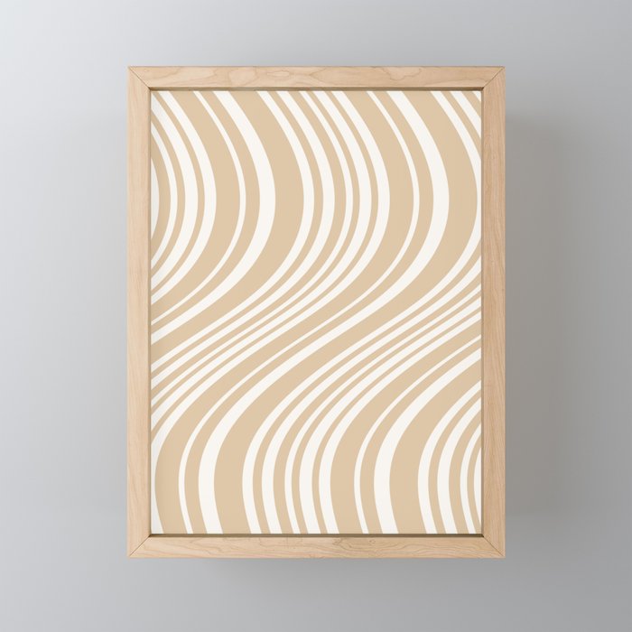 Wavy Stripes XLIII - Neutral Tan Mini Art Print Gallery Image 1