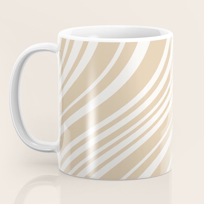 Wavy Stripes XLIII - Neutral Tan Coffee Mug Gallery Image 3