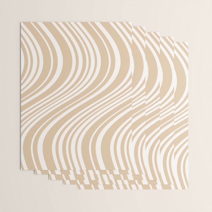 Wavy Stripes XLIII - Neutral Tan Wrapping Paper Gallery Image 3