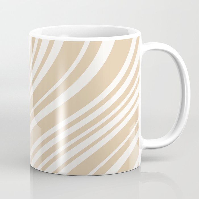 Wavy Stripes XLIII - Neutral Tan Coffee Mug Gallery Image 1