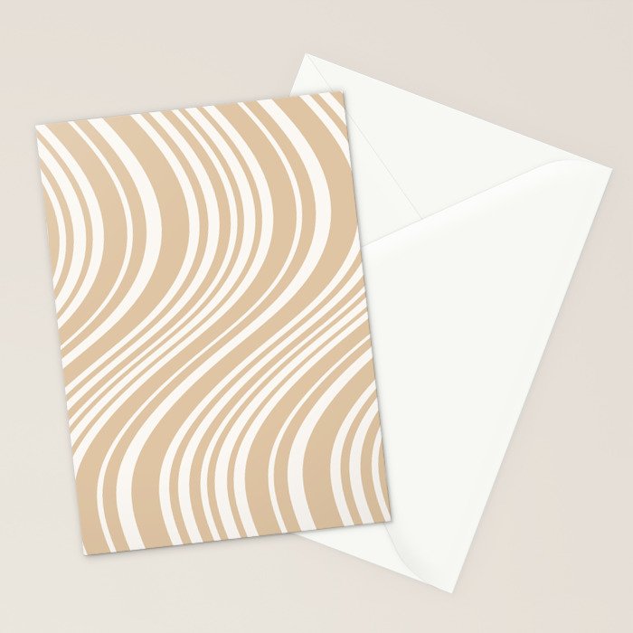 Wavy Stripes XLIII - Neutral Tan Stationery Card Gallery Image 2