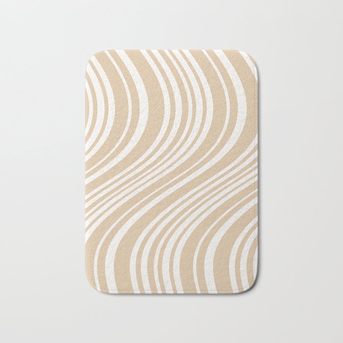 Wavy Stripes XLIII - Neutral Tan Bath Mat Gallery Image 1