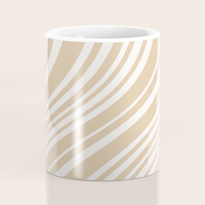 Wavy Stripes XLIII - Neutral Tan Coffee Mug Gallery Image 4
