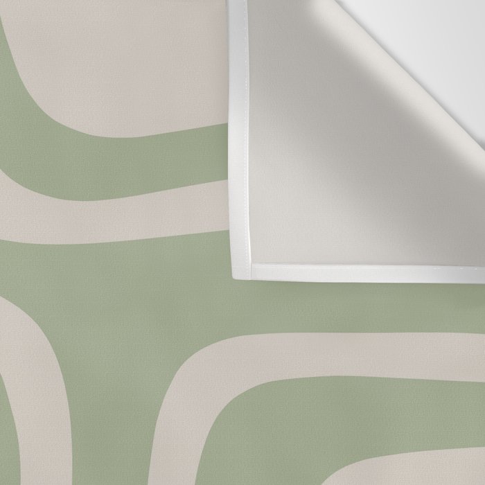 Palm Springs Mid Century Modern Abstract Pattern in Almond and Sage Green Wall Tapestry Gallery Image 3