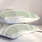 Palm Springs Mid Century Modern Abstract Pattern in Almond and Sage Green Pillow Sham Gallery Image 3