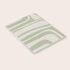 Palm Springs Mid Century Modern Abstract Pattern in Almond and Sage Green Notebook Gallery Image 3