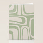 Palm Springs Mid Century Modern Abstract Pattern in Almond and Sage Green Stationery Card Gallery Image 2