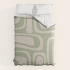 Palm Springs Mid Century Modern Abstract Pattern in Almond and Sage Green Comforter Gallery Image 6