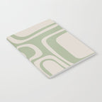 Palm Springs Mid Century Modern Abstract Pattern in Almond and Sage Green Notebook Gallery Image 2