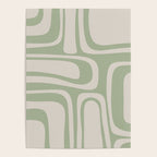 Palm Springs Mid Century Modern Abstract Pattern in Almond and Sage Green Poster Gallery Image 4