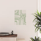 Palm Springs Mid Century Modern Abstract Pattern in Almond and Sage Green Poster Gallery Image 2