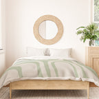 Palm Springs Mid Century Modern Abstract Pattern in Almond and Sage Green Duvet Cover Gallery Image 3