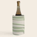 Palm Springs Mid Century Modern Abstract Pattern in Almond and Sage Green Wine Chiller Gallery Image 2