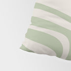 Palm Springs Mid Century Modern Abstract Pattern in Almond and Sage Green Pillow Sham Gallery Image 4