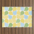 Playful Pastel Geometric Raindrop Pattern Outdoor Rug Gallery Image 1