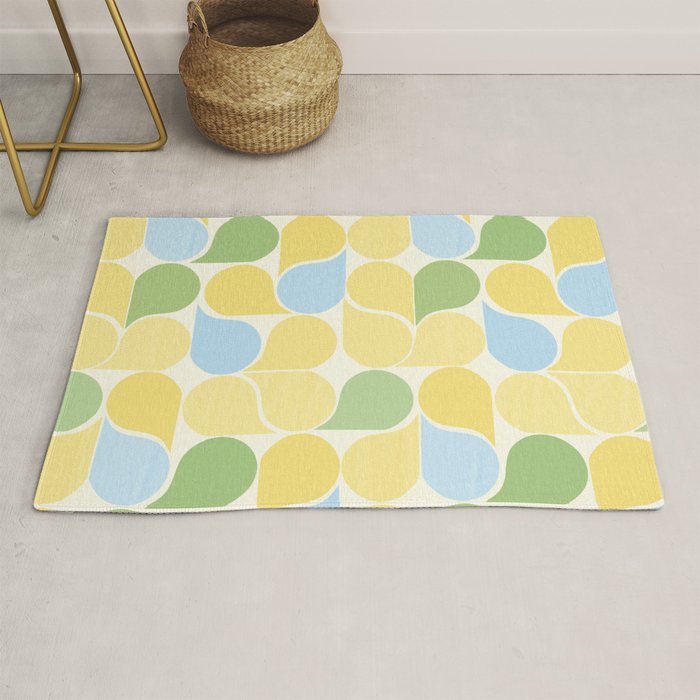 Playful Pastel Geometric Raindrop Pattern Rug Gallery Image 1