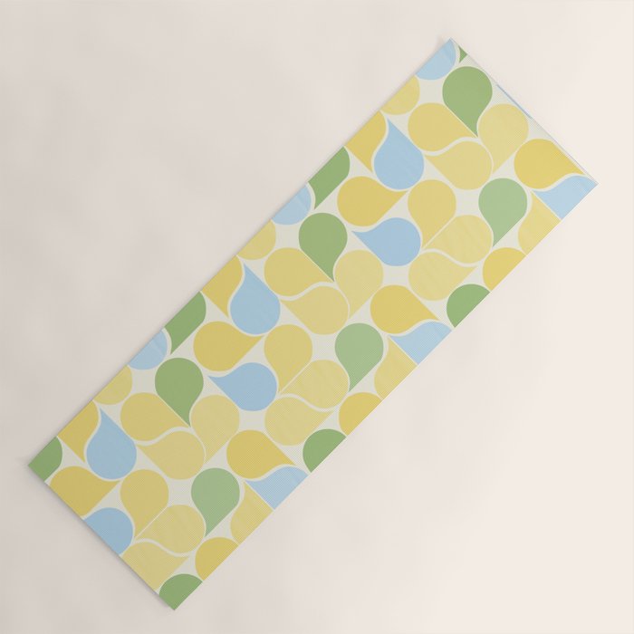 Playful Pastel Geometric Raindrop Pattern Yoga Mat Gallery Image 1