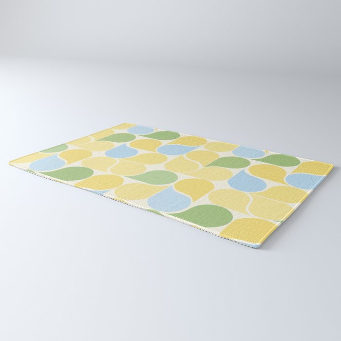 Playful Pastel Geometric Raindrop Pattern Rug Gallery Image 3