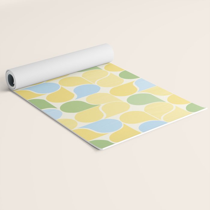 Playful Pastel Geometric Raindrop Pattern Yoga Mat Gallery Image 2