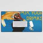 Mix Your Drinks with Catz (Cats) Bitters Aperitif Liquor Vintage Advertising Poster Desk Mat Gallery Image 1