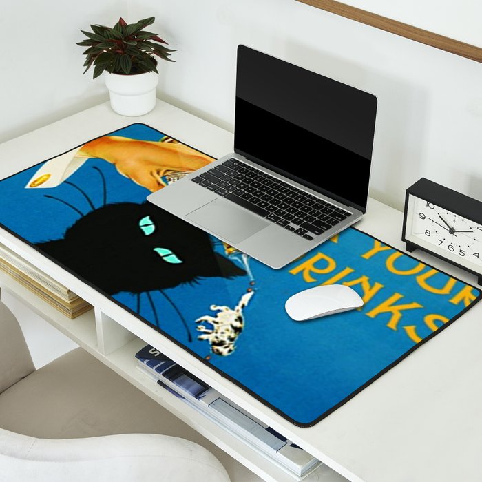 Mix Your Drinks with Catz (Cats) Bitters Aperitif Liquor Vintage Advertising Poster Desk Mat Gallery Image 2