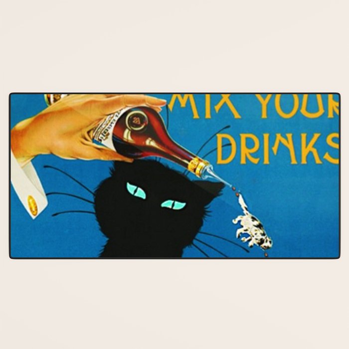 Mix Your Drinks with Catz (Cats) Bitters Aperitif Liquor Vintage Advertising Poster Desk Mat Gallery Image 3