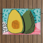 Choice - wacka memphis throwback retro neon fruit avocado vegetable vegan vegetarian art decor Outdoor Rug Gallery Image 1