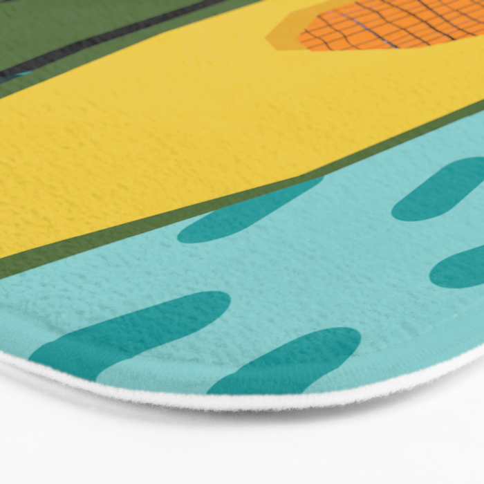 Choice - wacka memphis throwback retro neon fruit avocado vegetable vegan vegetarian art decor Bath Mat Gallery Image 3