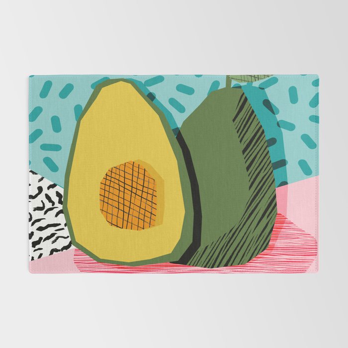 Choice - wacka memphis throwback retro neon fruit avocado vegetable vegan vegetarian art decor Rug Gallery Image 2