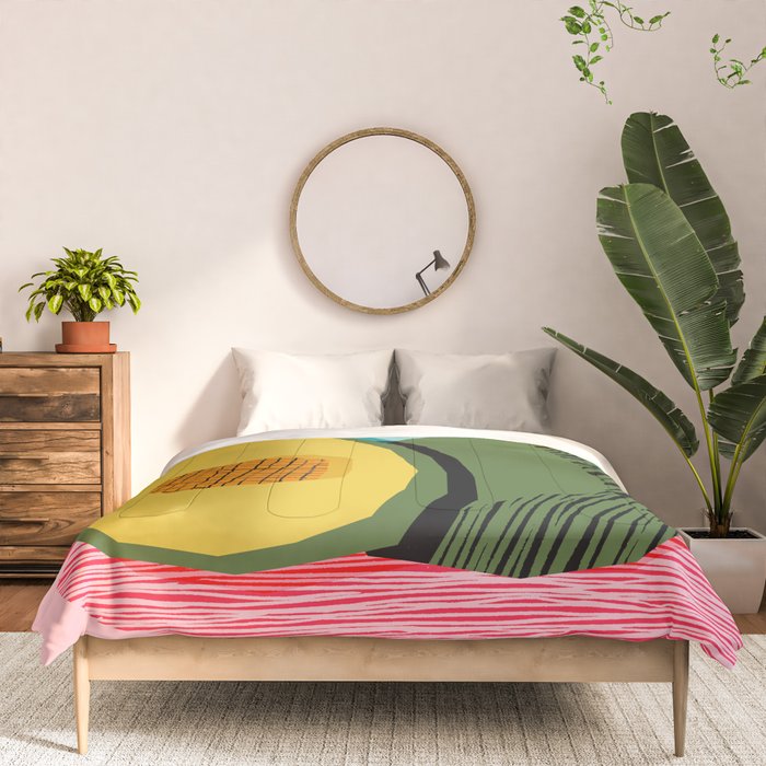 Choice - wacka memphis throwback retro neon fruit avocado vegetable vegan vegetarian art decor Comforter Gallery Image 3