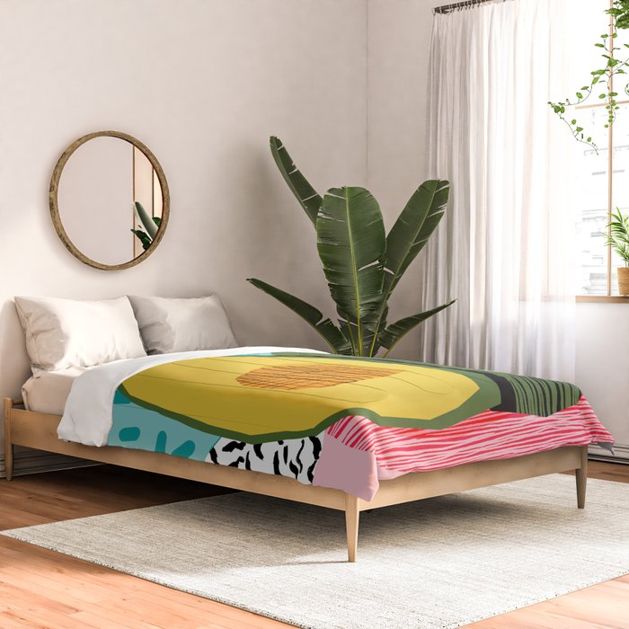 Choice - wacka memphis throwback retro neon fruit avocado vegetable vegan vegetarian art decor Comforter Gallery Image 2