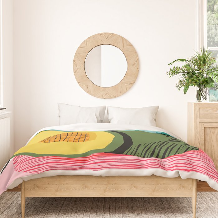 Choice - wacka memphis throwback retro neon fruit avocado vegetable vegan vegetarian art decor Duvet Cover Gallery Image 3