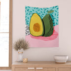 Choice - wacka memphis throwback retro neon fruit avocado vegetable vegan vegetarian art decor Wall Tapestry Gallery Image 2