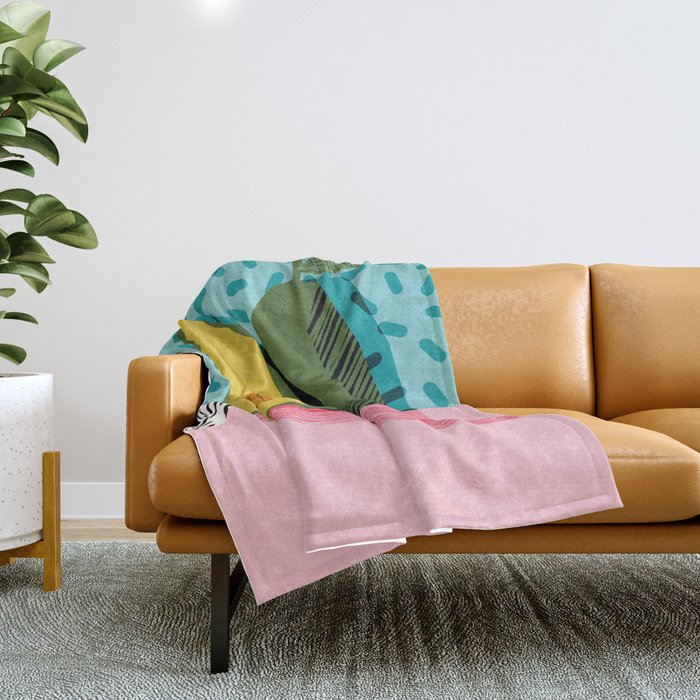 Choice - wacka memphis throwback retro neon fruit avocado vegetable vegan vegetarian art decor Throw Blanket Gallery Image 1