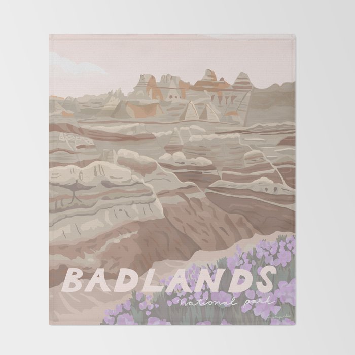Badlands National Park Throw Blanket Gallery Image 2
