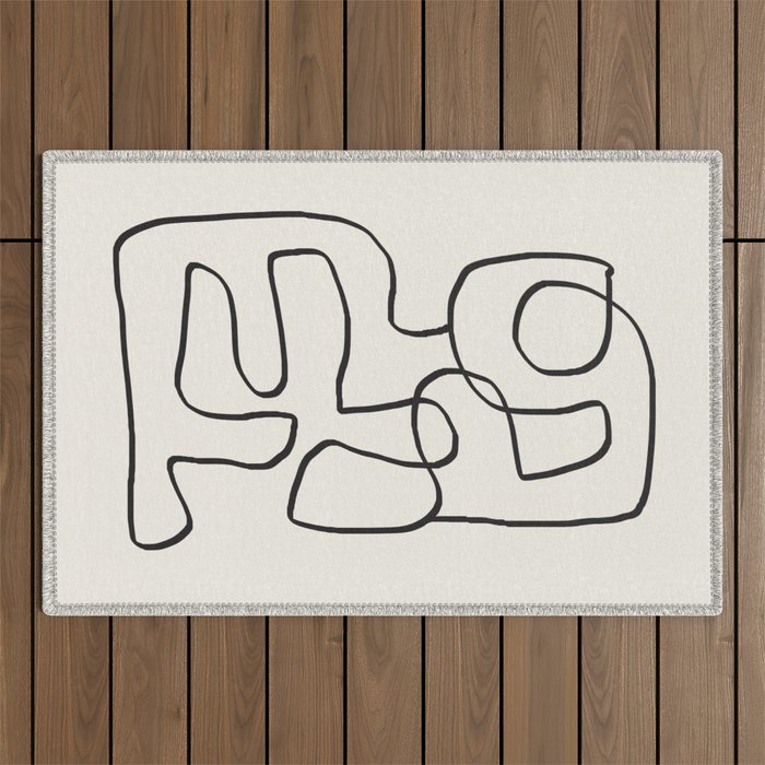 Abstract line art 15 Outdoor Rug Gallery Image 1