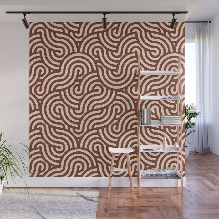 SWIRL Cacao and Almond Wall Mural Gallery Image 1