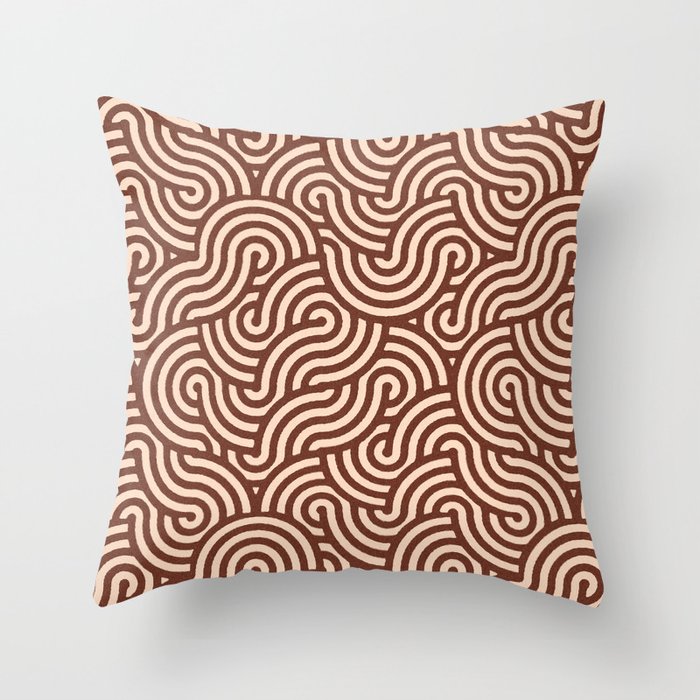SWIRL Cacao and Almond Throw Pillow Gallery Image 6