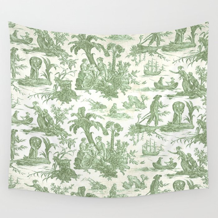 Antique 19th Century 'Paul et Virginie' Lovers Toile de Jouy Wall Tapestry Gallery Image 4