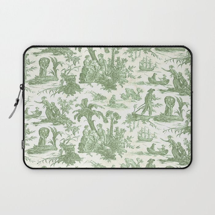Antique 19th Century 'Paul et Virginie' Lovers Toile de Jouy Laptop Sleeve Gallery Image 1