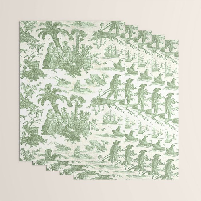Antique 19th Century 'Paul et Virginie' Lovers Toile de Jouy Wrapping Paper Gallery Image 3