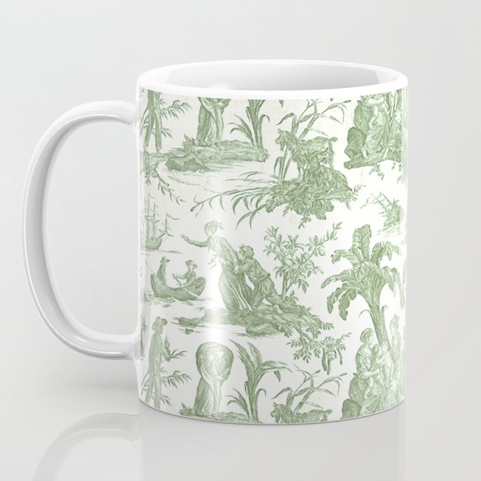 Antique 19th Century 'Paul et Virginie' Lovers Toile de Jouy Coffee Mug Gallery Image 3