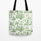 Antique 19th Century 'Paul et Virginie' Lovers Toile de Jouy Tote Bag Gallery Image 1