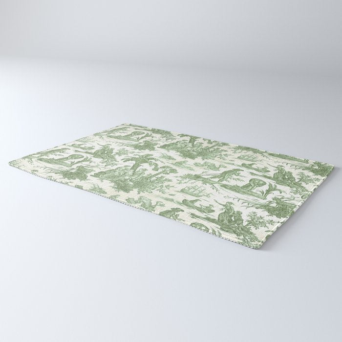 Antique 19th Century 'Paul et Virginie' Lovers Toile de Jouy Rug Gallery Image 3