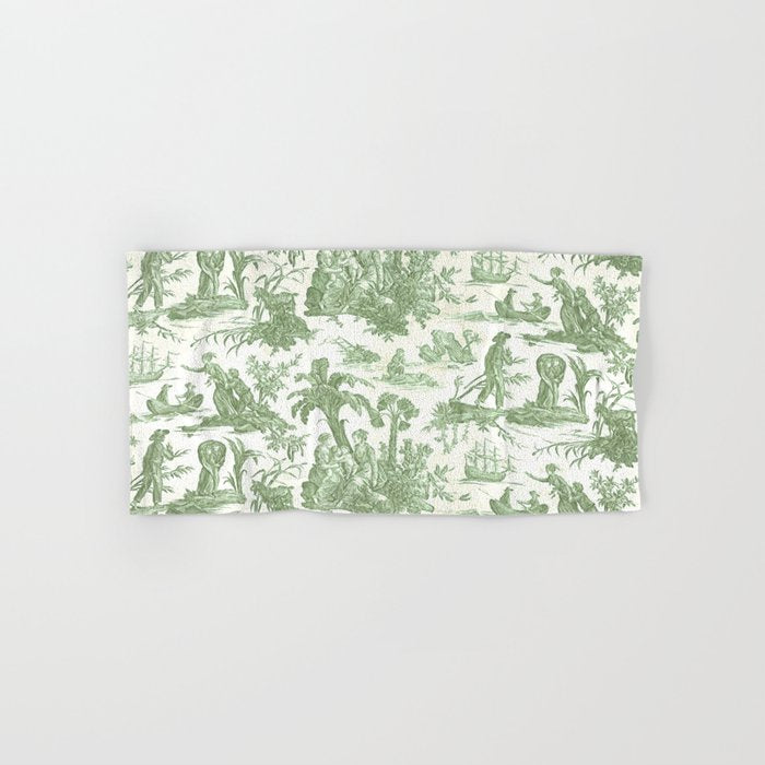 Antique 19th Century 'Paul et Virginie' Lovers Toile de Jouy Bath Towel Gallery Image 1