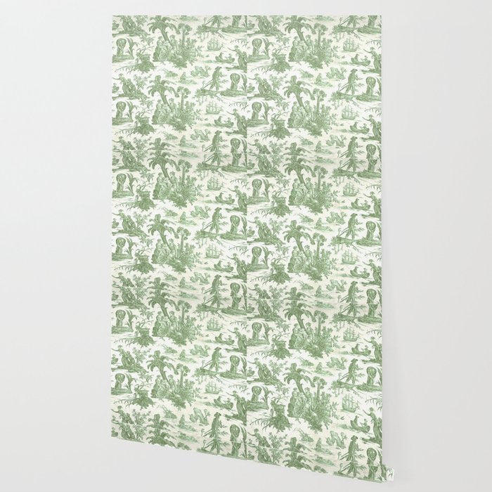 Antique 19th Century 'Paul et Virginie' Lovers Toile de Jouy Wallpaper Gallery Image 2